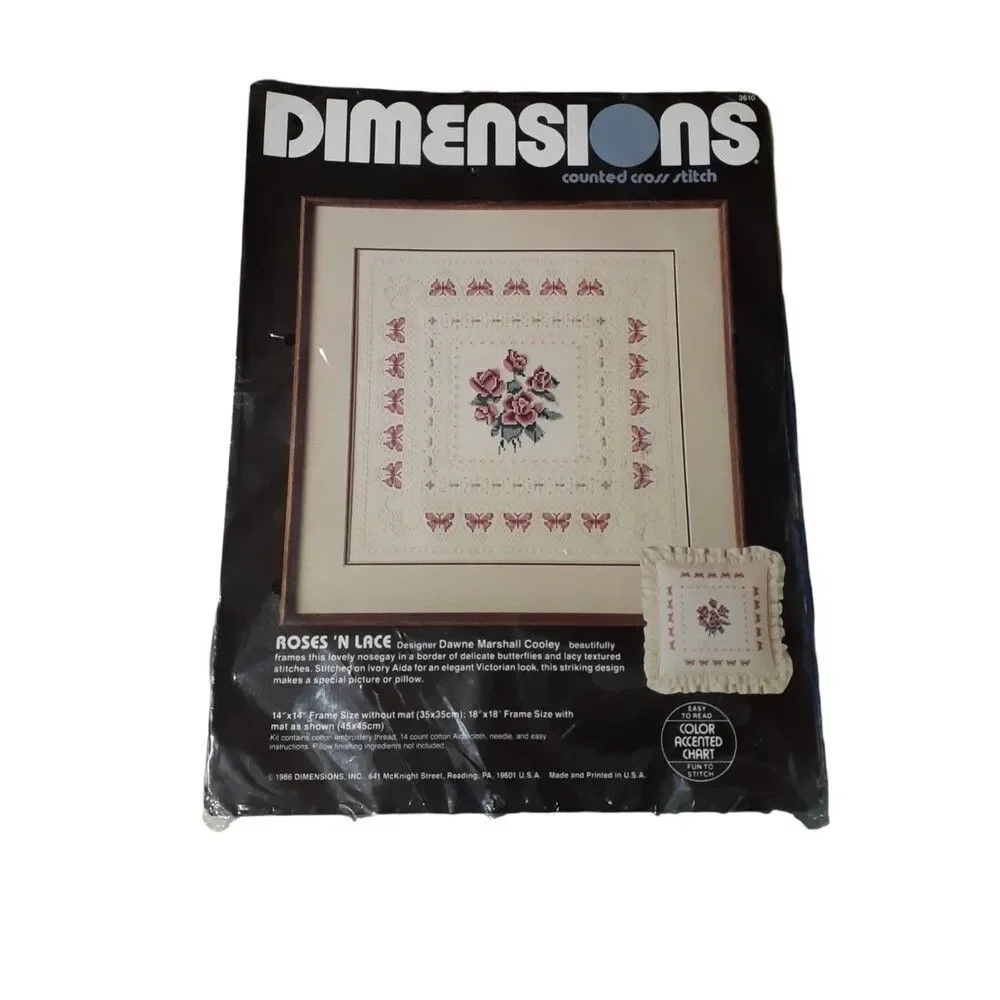 Dimensions Cross Stitch Lot of 2 Beige Multi Color Seal in Package